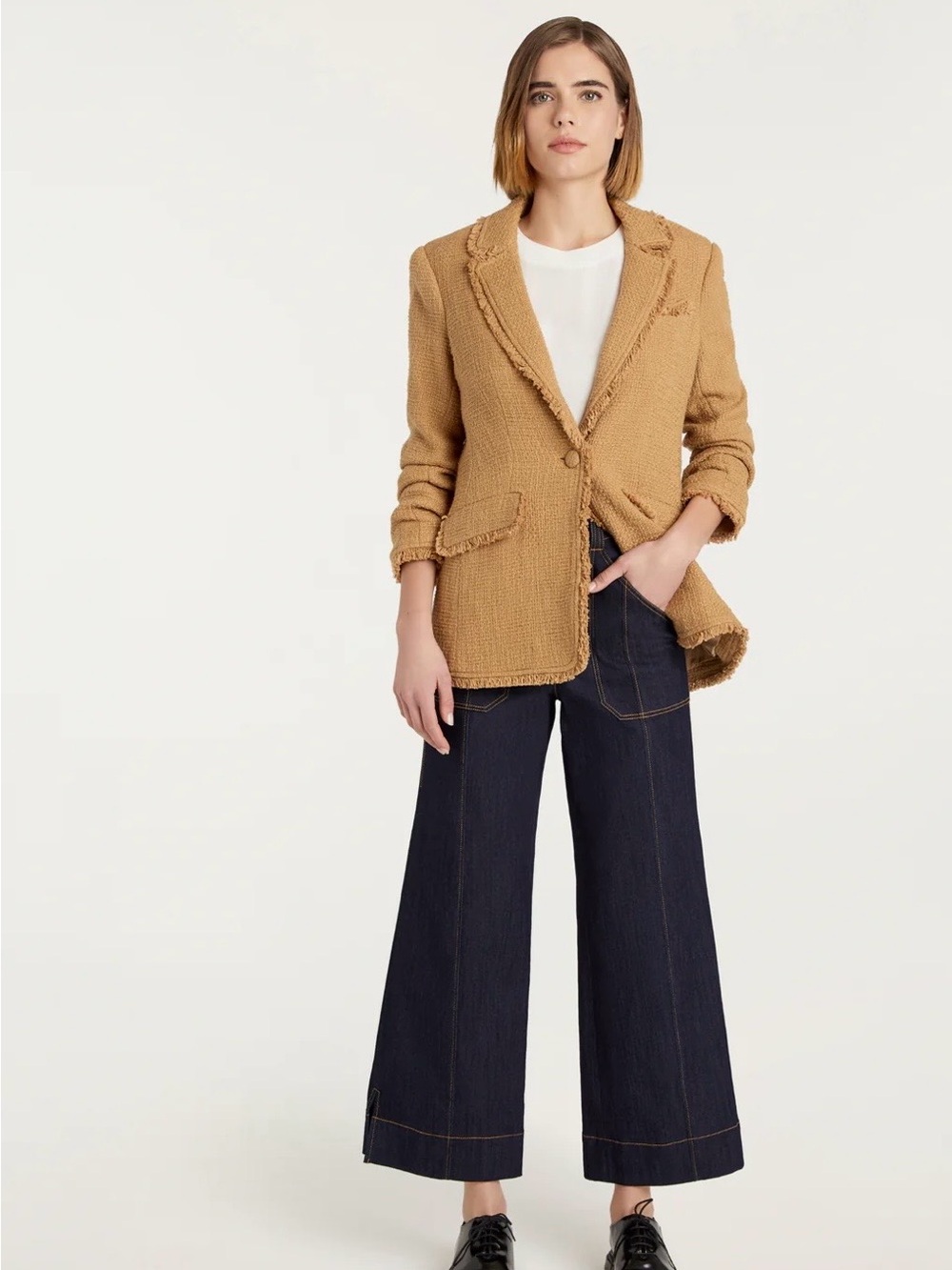 cinq a sept Boucle Khloe Blazer Sahara brown designer size 6